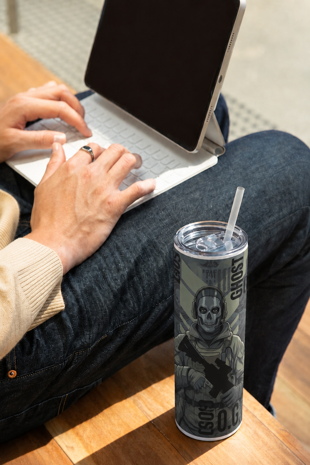Colossal Tumbler 700ML with Straw | Phantom Protocol Print | Double Walled Insulated Hot & Cold Tumbler 7–8 Hours 1219 Avenue