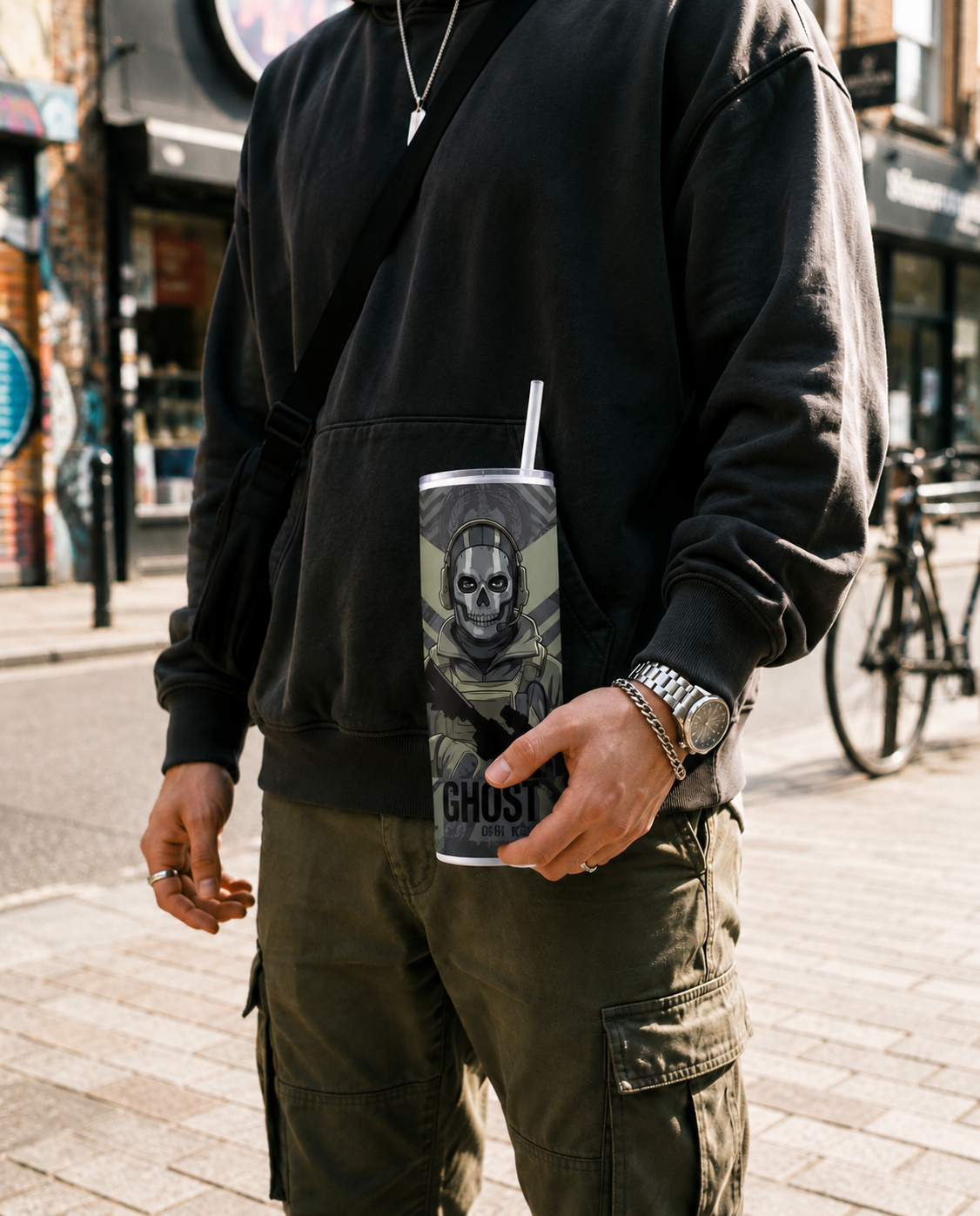 Colossal Tumbler 700ML with Straw | Phantom Protocol Print | Double Walled Insulated Hot & Cold Tumbler 7–8 Hours 1219 Avenue