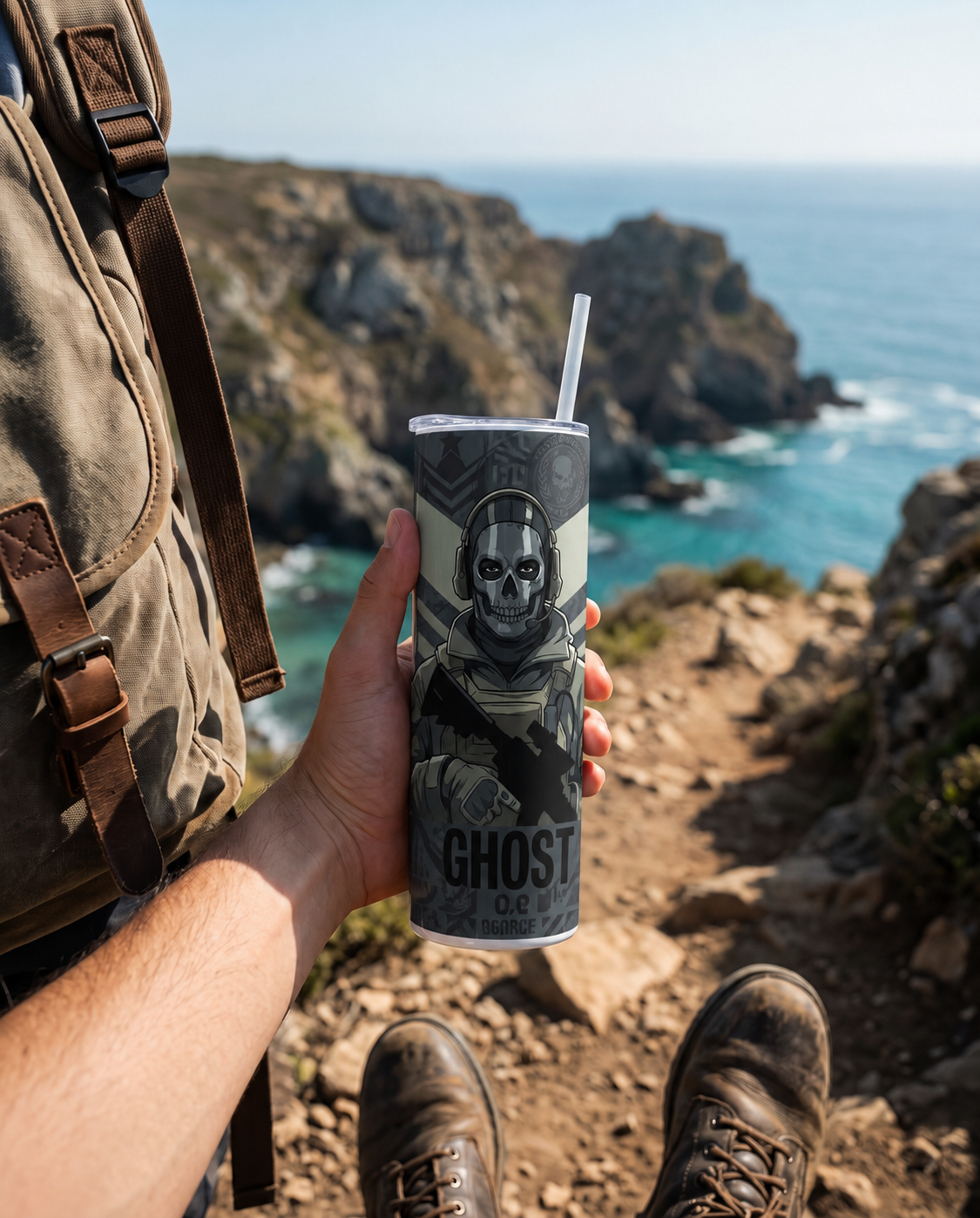 Colossal Tumbler 700ML with Straw | Phantom Protocol Print | Double Walled Insulated Hot & Cold Tumbler 7–8 Hours 1219 Avenue
