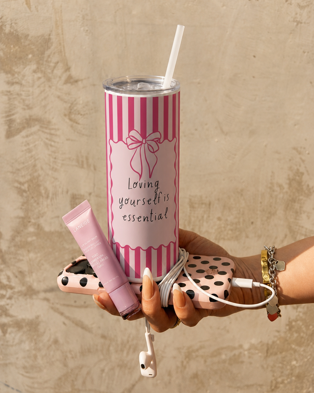 Colossal Tumbler 700ML with Straw | Self Love Candy Print | Double Walled Insulated Hot & Cold Tumbler 7–8 Hours 1219 Avenue