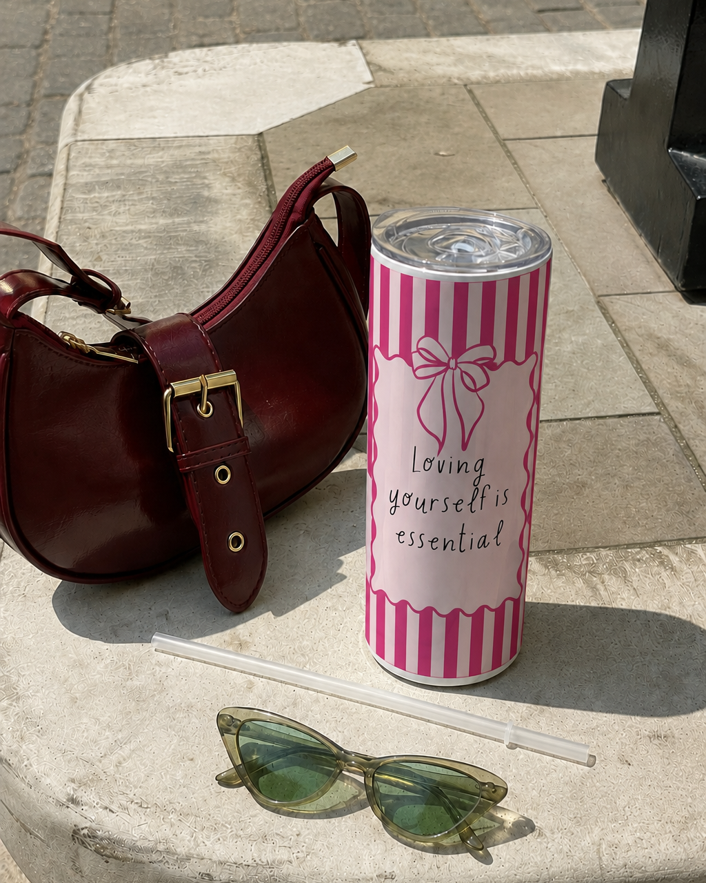 Colossal Tumbler 700ML with Straw | Self Love Candy Print | Double Walled Insulated Hot & Cold Tumbler 7–8 Hours 1219 Avenue