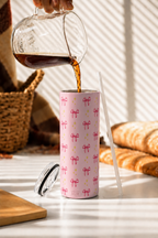 Colossal Tumbler 700ML with Straw| Sparkles And Bows All Over Print |Double Walled Insulated Tumbler 7-8 hrs 1219 Avenue