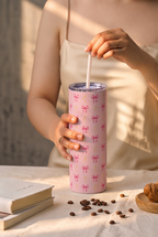 Colossal Tumbler 700ML with Straw| Sparkles And Bows All Over Print |Double Walled Insulated Tumbler 7-8 hrs 1219 Avenue