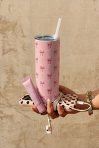 Colossal Tumbler 700ML with Straw| Sparkles And Bows All Over Print |Double Walled Insulated Tumbler 7-8 hrs 1219 Avenue
