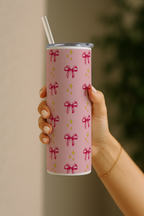 Colossal Tumbler 700ML with Straw| Sparkles And Bows All Over Print |Double Walled Insulated Tumbler 7-8 hrs 1219 Avenue