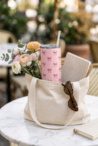 Colossal Tumbler 700ML with Straw| Sparkles And Bows All Over Print |Double Walled Insulated Tumbler 7-8 hrs 1219 Avenue