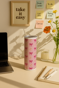 Colossal Tumbler 700ML with Straw| Sparkles And Bows All Over Print |Double Walled Insulated Tumbler 7-8 hrs 1219 Avenue