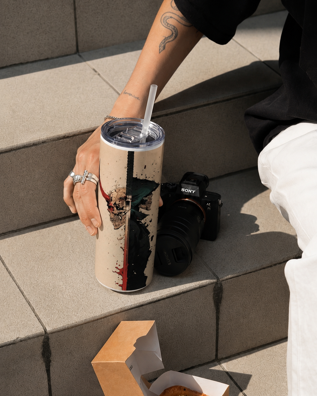 Colossal Tumbler 700ML with Straw | Split Soul Print | Double Walled Insulated Hot & Cold Tumbler 7–8 Hours 1219 Avenue