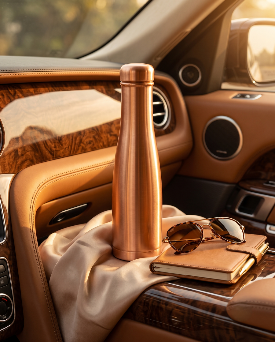 Copper Crown Bottle 750ml | 99% Pure Copper Water Bottle | Leakproof | Premium Ayurvedic Copper Drinking Bottle for Daily Hydration