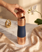 Copper DuoServe Bottle 3in1 Combo 1000ml | 99% Pure Copper Water Bottle with 2 Copper Glasses | Leakproof | Ayurvedic Copper Bottle | Hammered Finish 1219 Avenue