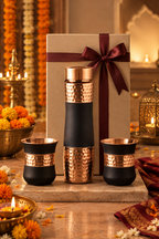 Copper DuoServe Bottle 3in1 Combo  | 99%  Copper Water Bottle 1000ml with 2 Copper Glasses 1219 Avenue
