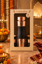 Copper DuoServe Bottle 3in1 Combo  | 99%  Copper Water Bottle 1000ml with 2 Copper Glasses 1219 Avenue