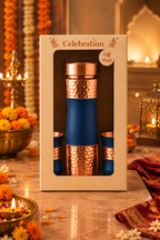 Copper DuoServe Bottle 3in1 Combo  | 99%  Copper Water Bottle 1000ml with 2 Copper Glasses 1219 Avenue