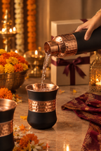 Copper DuoServe Bottle 3in1 Combo  | 99%  Copper Water Bottle 1000ml with 2 Copper Glasses 1219 Avenue