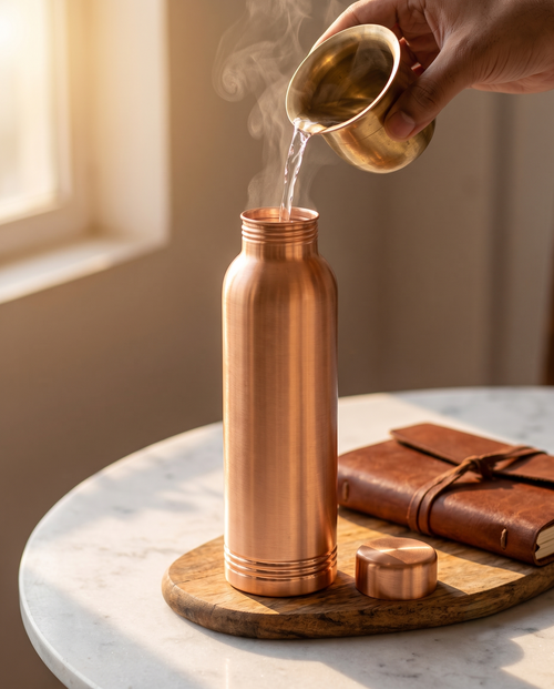 Copper Monarch Bottle 1000ml | 99% Pure Copper Water Bottle | Leakproof | Premium Ayurvedic Copper Drinking Bottle for Daily Hydration 1219 Avenue