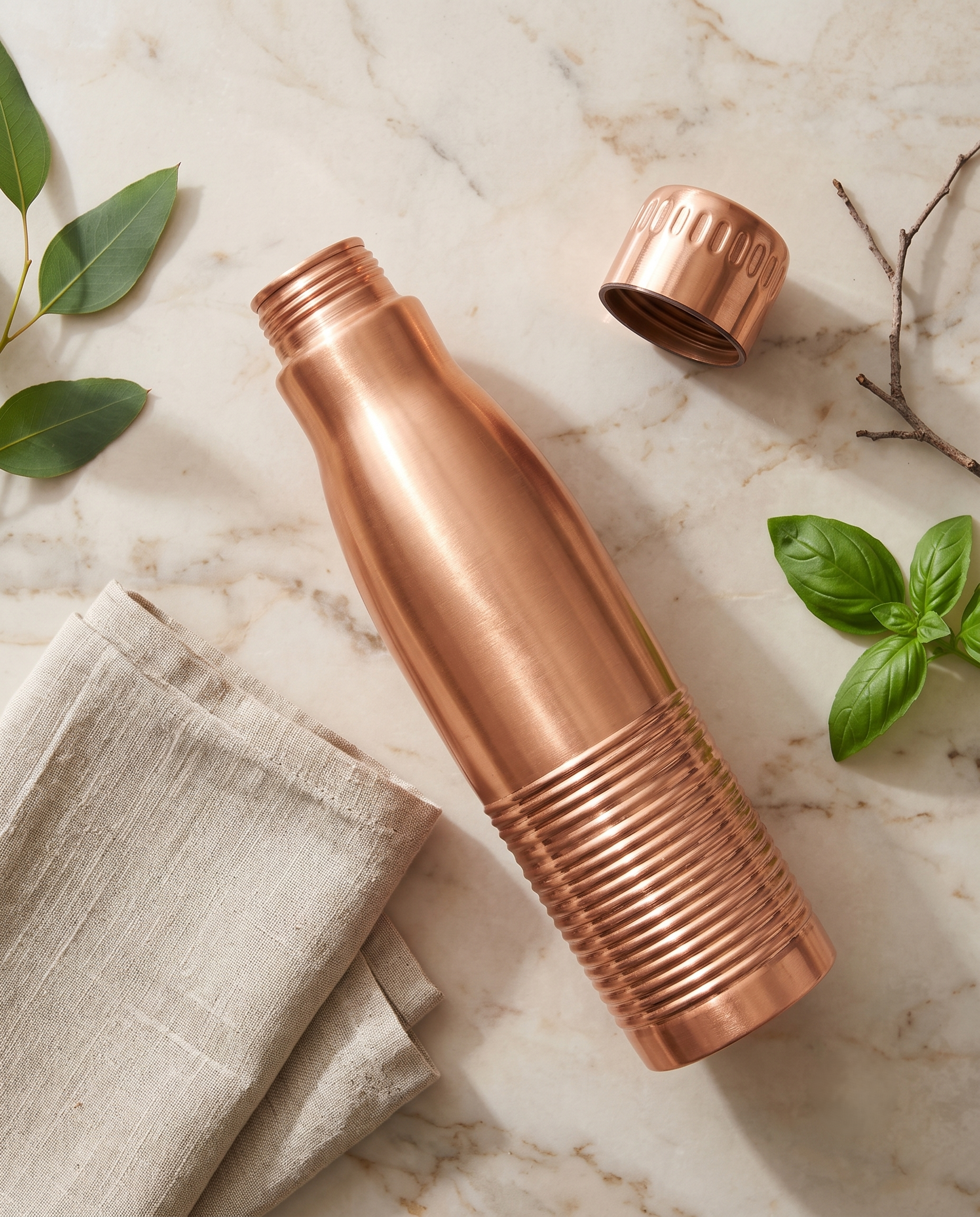 Copper PureSip Bottle 1000ml | 99% Pure Copper Water Bottle | Leakproof | Ayurvedic Copper Bottle | Premium Copper Drinking Bottle 1219 Avenue