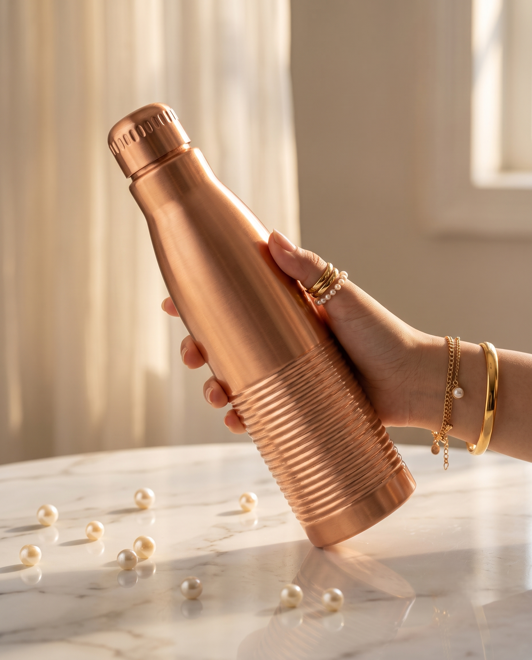 Copper PureSip Bottle 1000ml | 99% Pure Copper Water Bottle | Leakproof | Ayurvedic Copper Bottle | Premium Copper Drinking Bottle 1219 Avenue