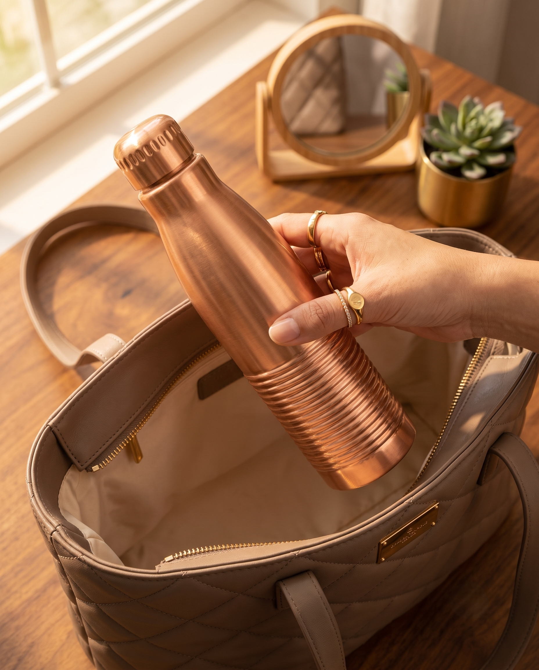 Copper PureSip Bottle 1000ml | 99% Pure Copper Water Bottle | Leakproof | Ayurvedic Copper Bottle | Premium Copper Drinking Bottle 1219 Avenue