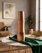DuoSip Copper Bottle 850ml | 99% Pure Copper Water Bottle with Built-in Copper Glass | 1 Litre Leakproof | Ayurvedic Water Bottle for Daily Hydration | Handcrafted Hammered Finish 1219 Avenue