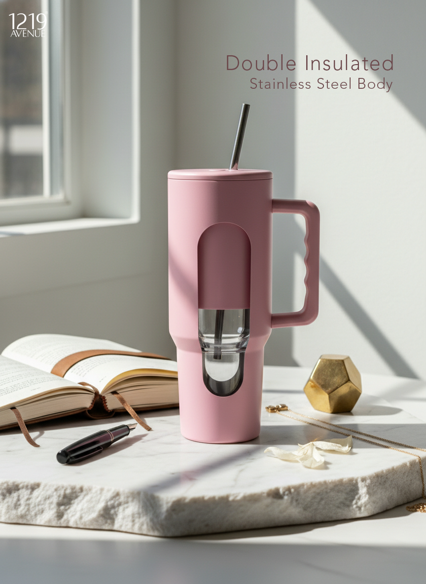 Elance WayFay Gen 3 1.2 ltr | 100% Leak-Proof |Bows Love | Double Walled Insulated Hot & Cold 18+ Hrs | 1200 ML 1219 Avenue