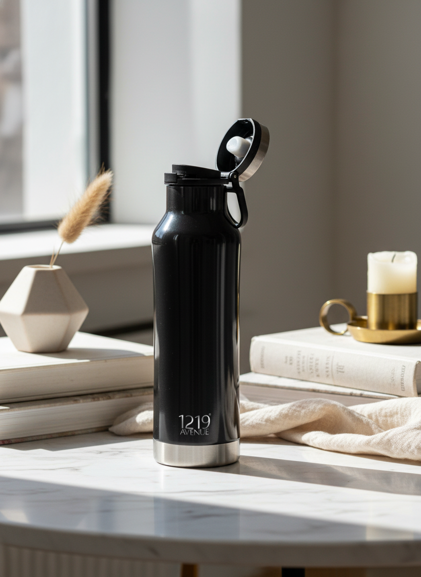 Elora Flip Top Lock Insulated Bottle – 750ml | 12hrs+ Hot & Cold | Premium Gifting | 3 Stunning Colors| 750ml bottles 1219 Avenue