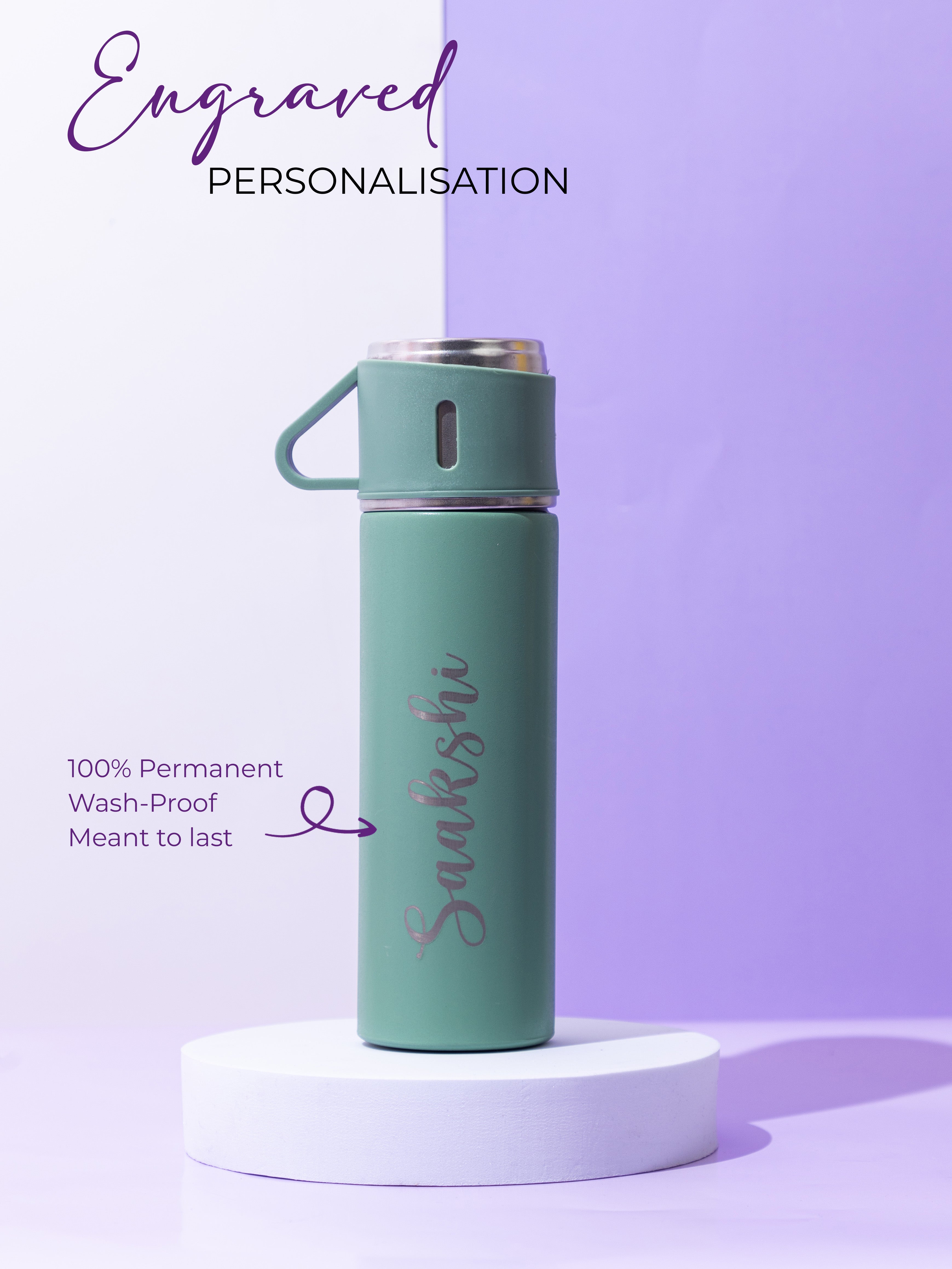 Personalized Insulated Vacuum Flask with 3 cups
