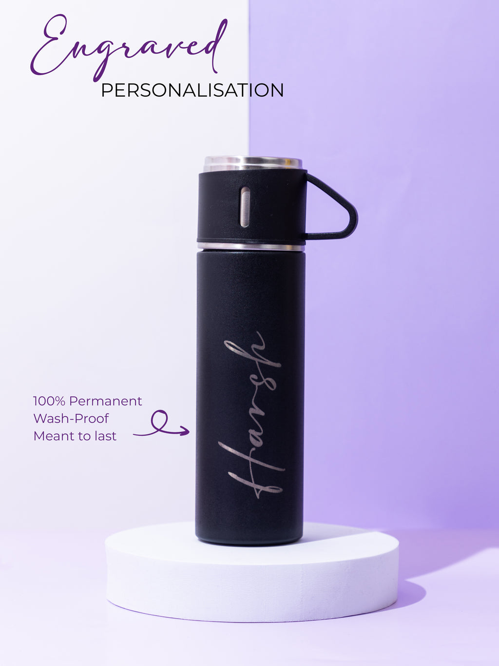 Personalized Insulated Vacuum Flask with 3 cups