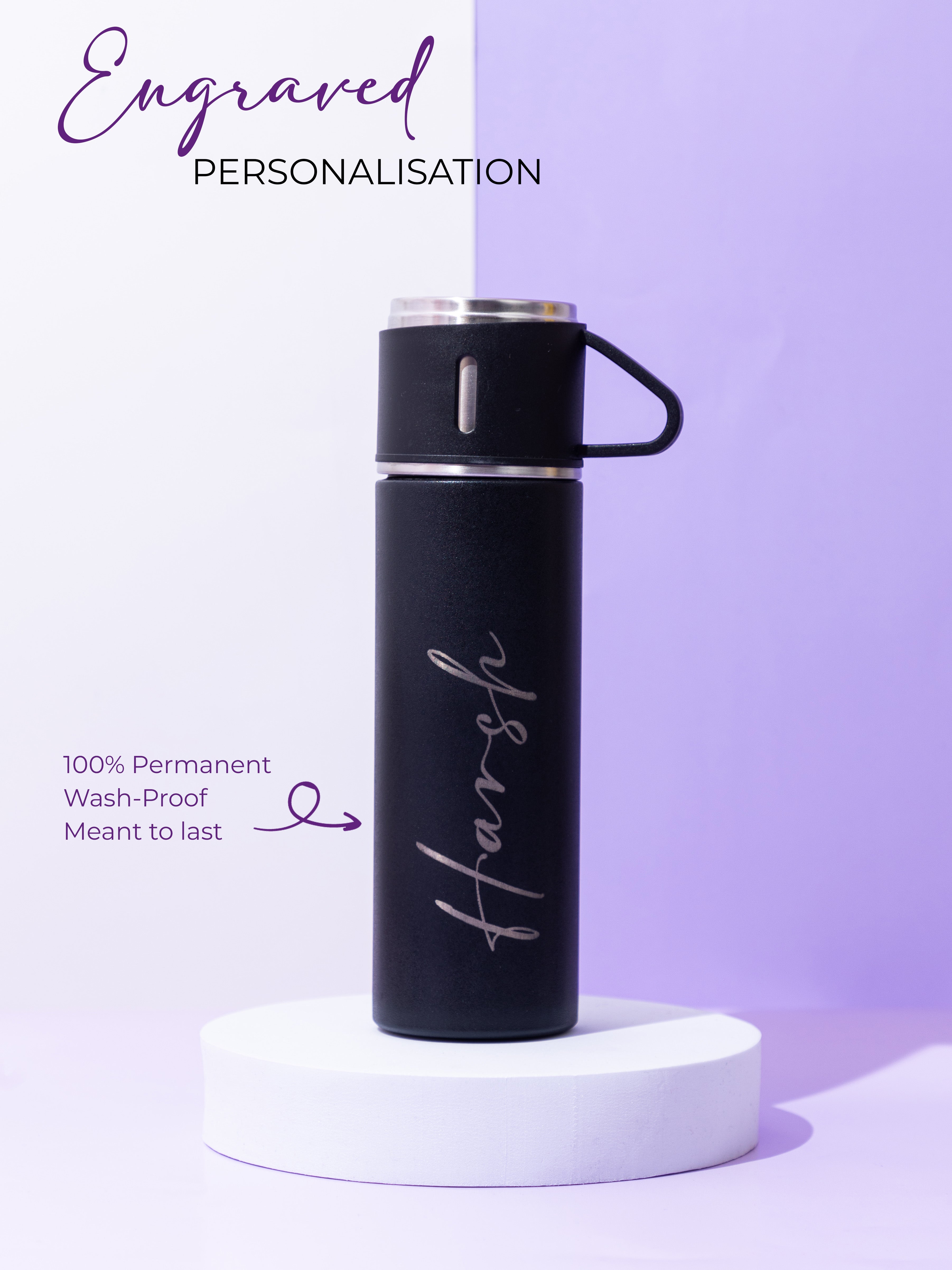 Personalized Insulated Vacuum Flask with 3 cups