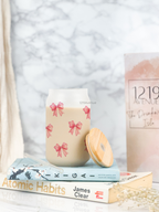 Frosted Can Shaped Sipper 500ml |Bows All Over Print| 17oz Can Tumbler with Straw and Lid 1219 Avenue