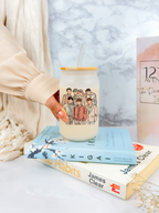 Frosted Can Shaped Sipper 500ml | BTS Print| 17oz Can Tumbler with Straw and Lid 1219 Avenue India