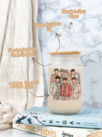 Frosted Can Shaped Sipper 500ml | BTS Print| 17oz Can Tumbler with Straw and Lid 1219 Avenue India