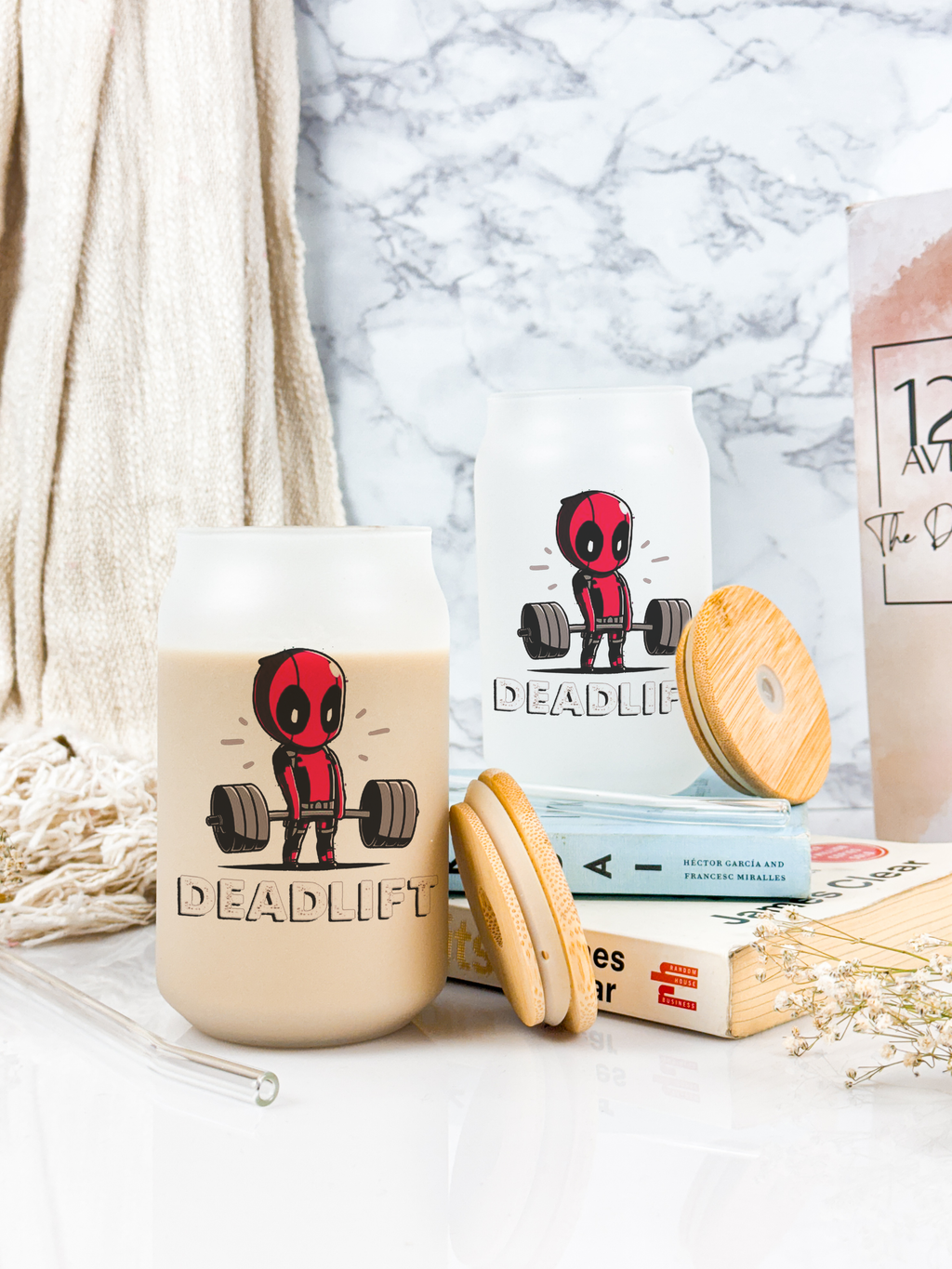 Frosted Can Shaped Sipper 500ml | Deadpool Print| 17oz Can Tumbler with Straw and Lid 1219 Avenue India