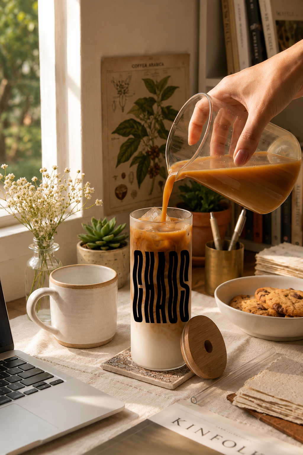 Frosted Grande Sipper 650ml| Chaos Print| 20oz Tall Tumbler with Straw and Lid 1219 Avenue