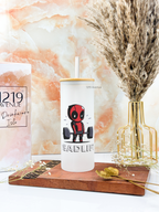 Frosted Grande Sipper 650ml| Deadpool Deadlift Print| 20oz Tall Tumbler with Straw and Lid 1219 Avenue India