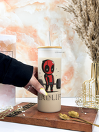 Frosted Grande Sipper 650ml| Deadpool Deadlift Print| 20oz Tall Tumbler with Straw and Lid 1219 Avenue India