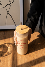 Frosted Grande Sipper 650ml| Dois Romance Print| 20oz Tall Tumbler with Straw and Lid 1219 Avenue