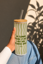 Frosted Grande Sipper 650ml| Figure It Out Print| 20oz Tall Tumbler with Straw and Lid 1219 Avenue