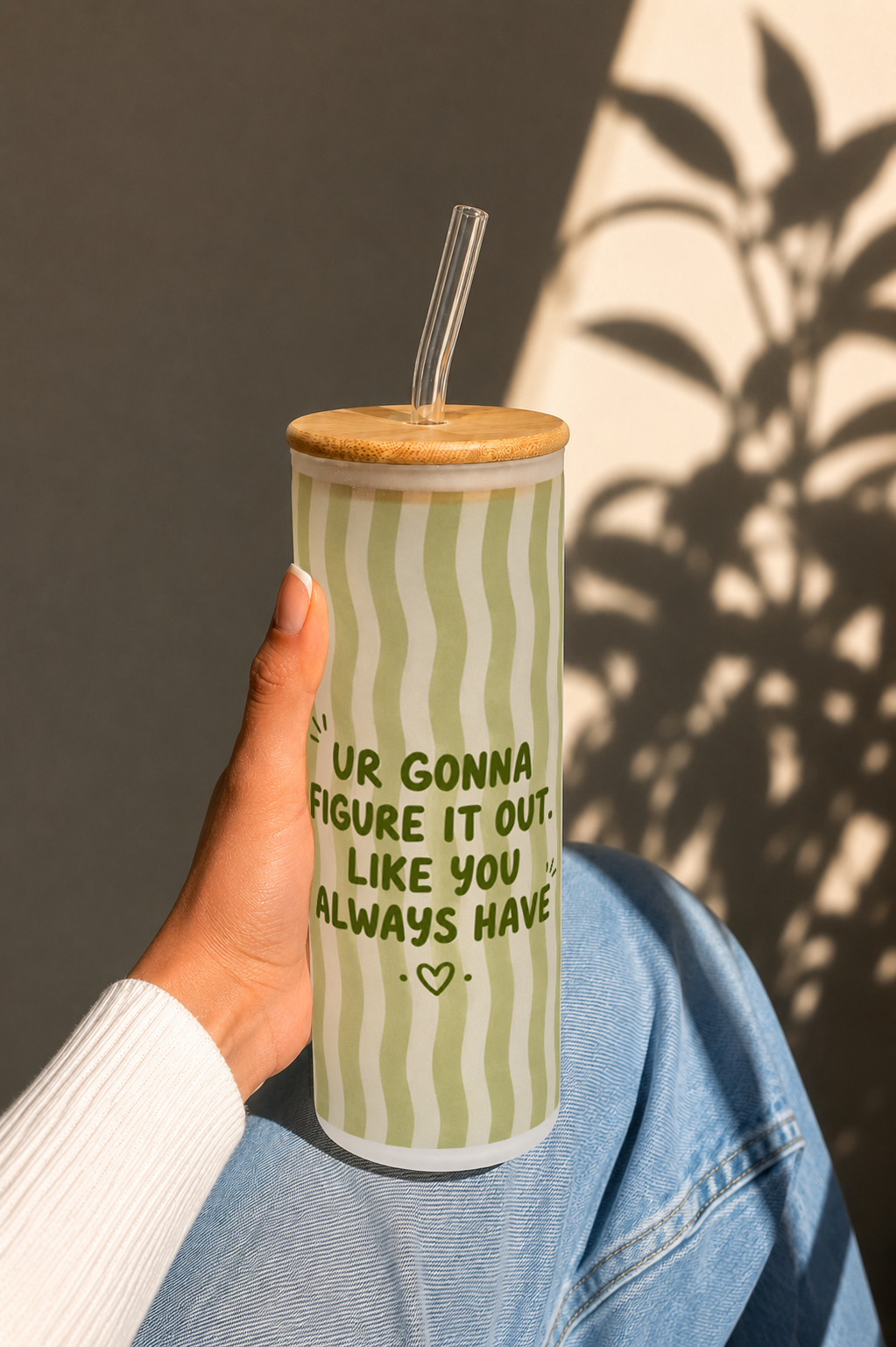 Frosted Grande Sipper 650ml| Figure It Out Print| 20oz Tall Tumbler with Straw and Lid 1219 Avenue