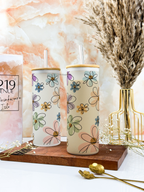 Frosted Grande Sipper 650ml| Floral Bliss Print| 20oz Tall Tumbler with Straw and Lid 1219 Avenue India