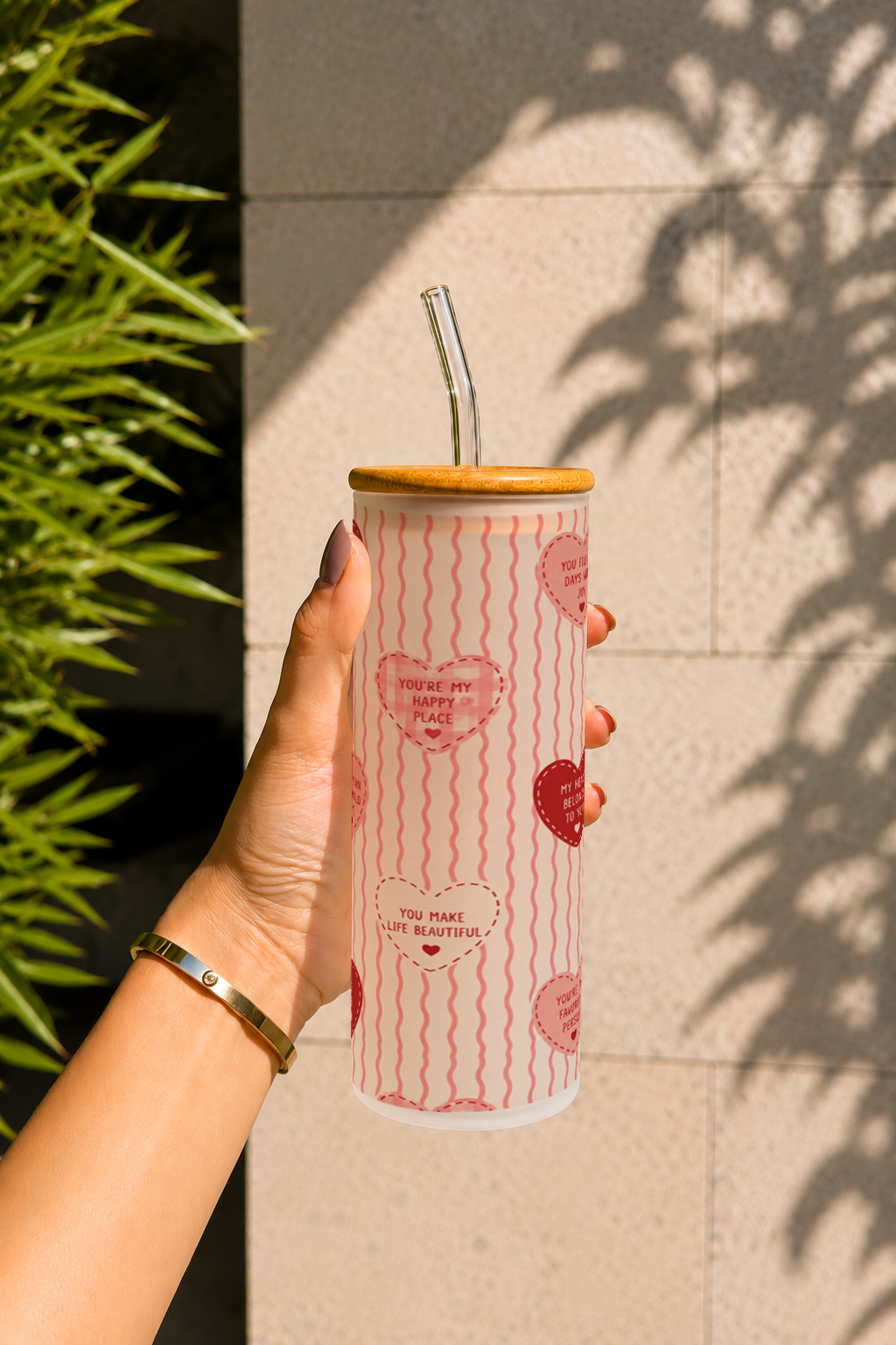 Frosted Grande Sipper 650ml|Heart Notes Print| 20oz Tall Tumbler with Straw and Lid 1219 Avenue