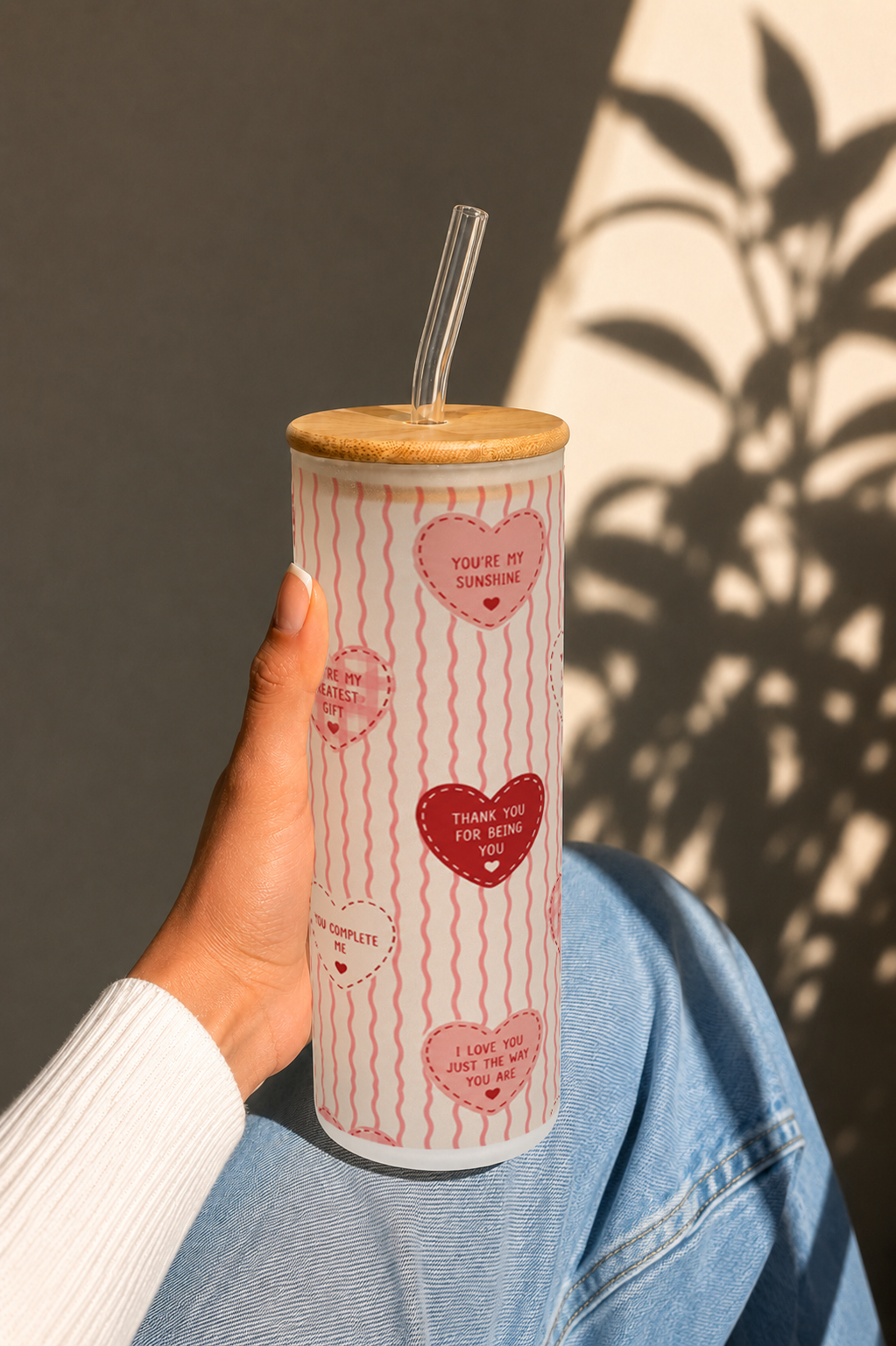 Frosted Grande Sipper 650ml|Heart Notes Print| 20oz Tall Tumbler with Straw and Lid 1219 Avenue
