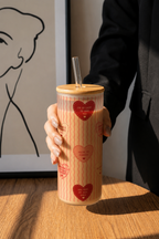Frosted Grande Sipper 650ml|Heart Notes Print| 20oz Tall Tumbler with Straw and Lid 1219 Avenue