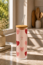 Frosted Grande Sipper 650ml|Heart Notes Print| 20oz Tall Tumbler with Straw and Lid 1219 Avenue