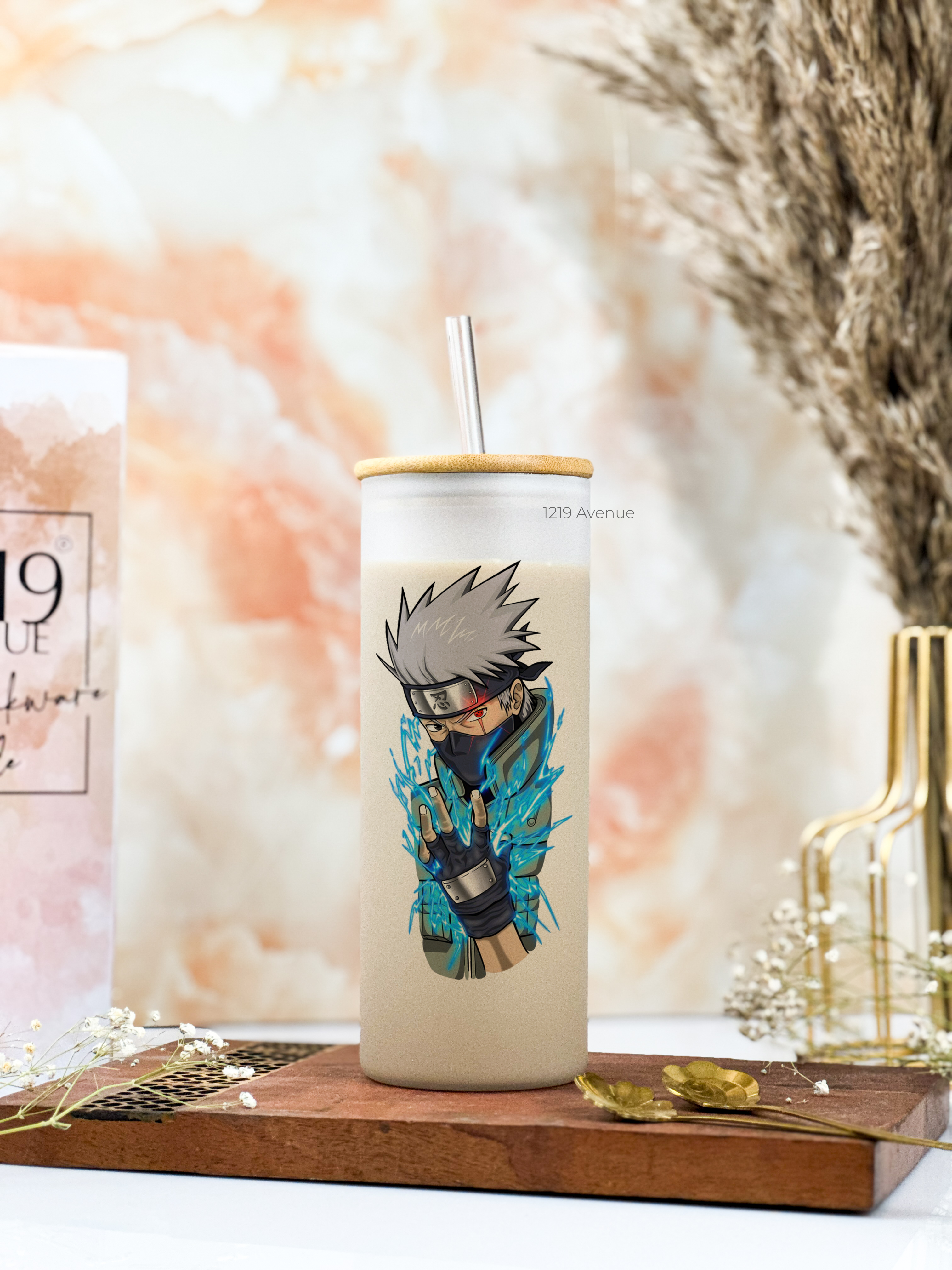 Frosted Grande Sipper 650ml| Kakashi Naruto Print| 20oz Tall Tumbler with Straw and Lid 1219 Avenue