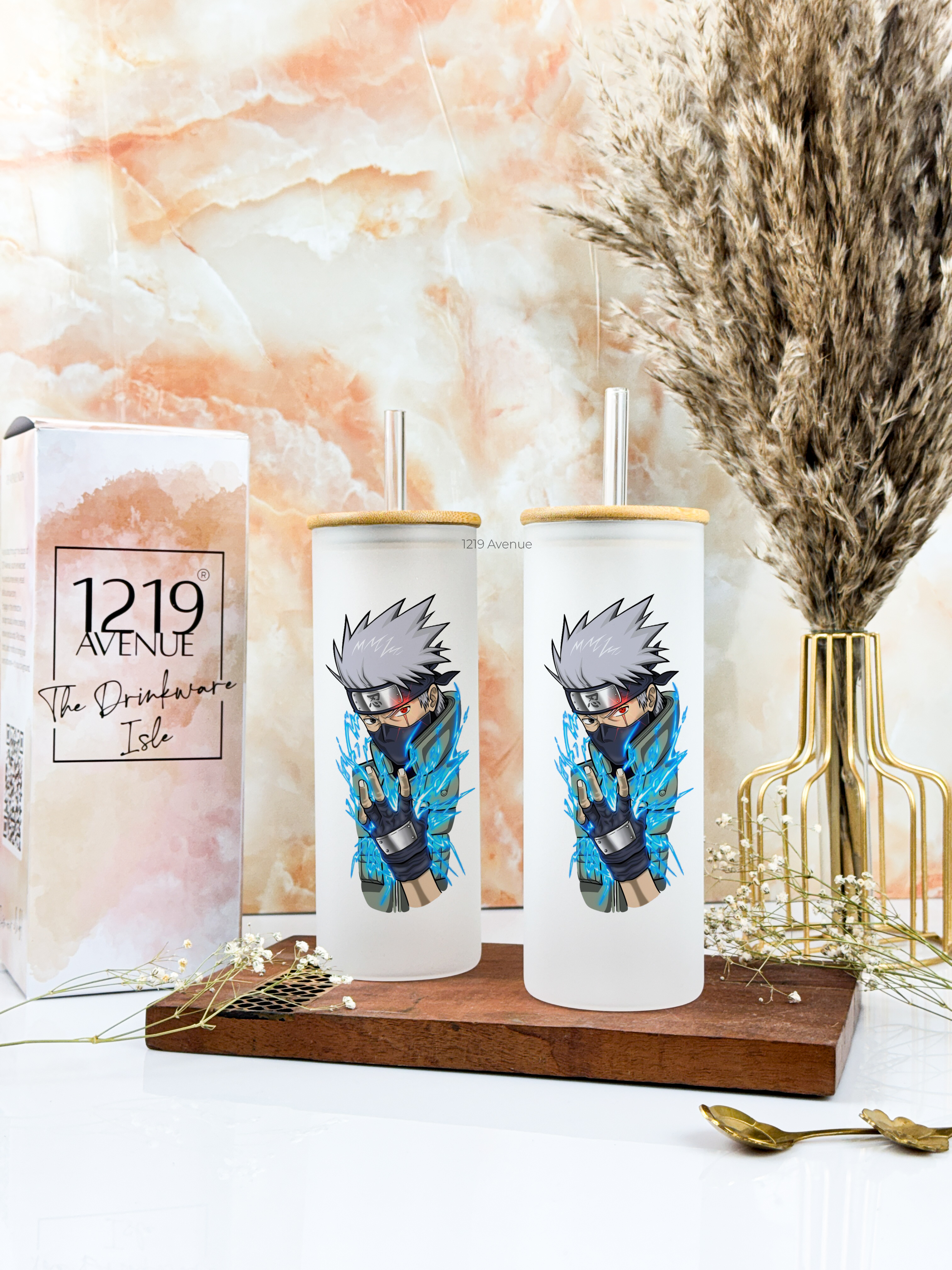 Frosted Grande Sipper 650ml| Kakashi Naruto Print| 20oz Tall Tumbler with Straw and Lid 1219 Avenue