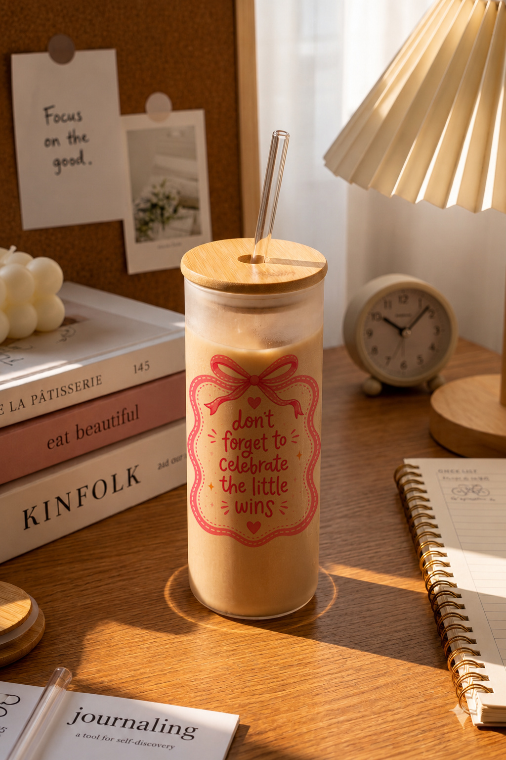 Frosted Grande Sipper 650ml|Little Wins Print| 20oz Tall Tumbler with Straw and Lid 1219 Avenue