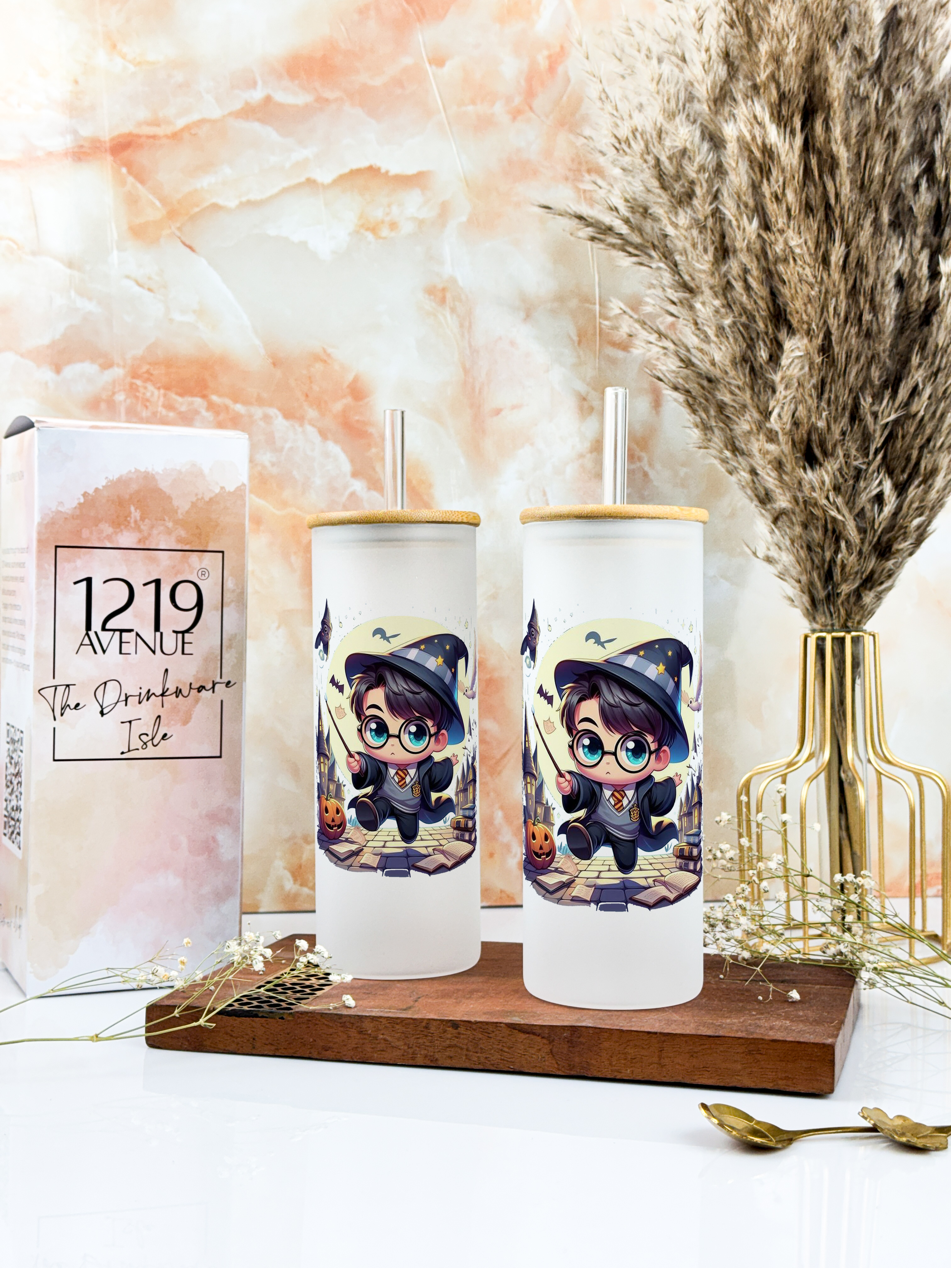 Frosted Grande Sipper 650ml| Mystical Potter H.P Print| 20oz Tall Tumbler with Straw and Lid 1219 Avenue