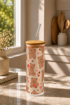 Frosted Grande Sipper 650ml|Teddy Luxe Print| 20oz Tall Tumbler with Straw and Lid 1219 Avenue