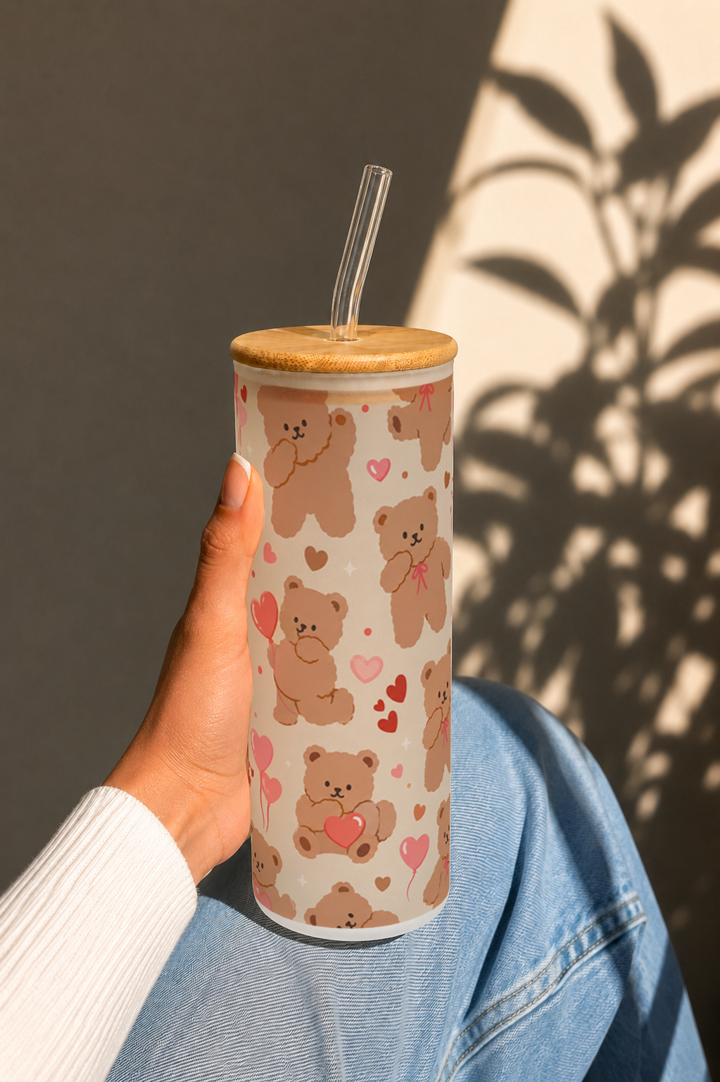 Frosted Grande Sipper 650ml|Teddy Luxe Print| 20oz Tall Tumbler with Straw and Lid 1219 Avenue