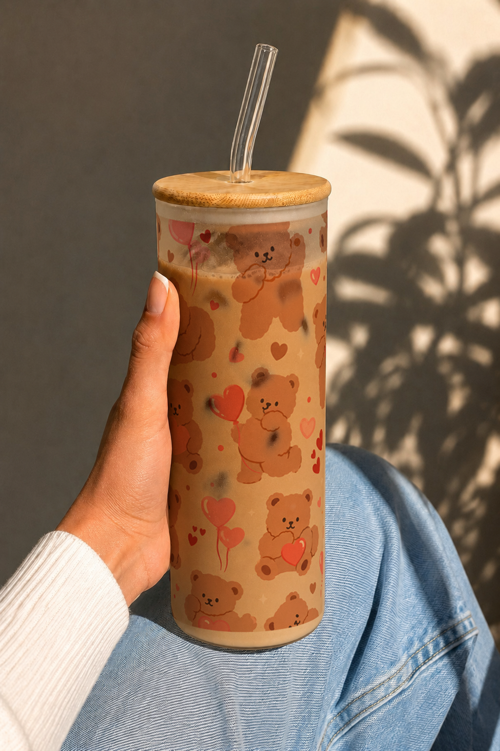 Frosted Grande Sipper 650ml|Teddy Luxe Print| 20oz Tall Tumbler with Straw and Lid 1219 Avenue